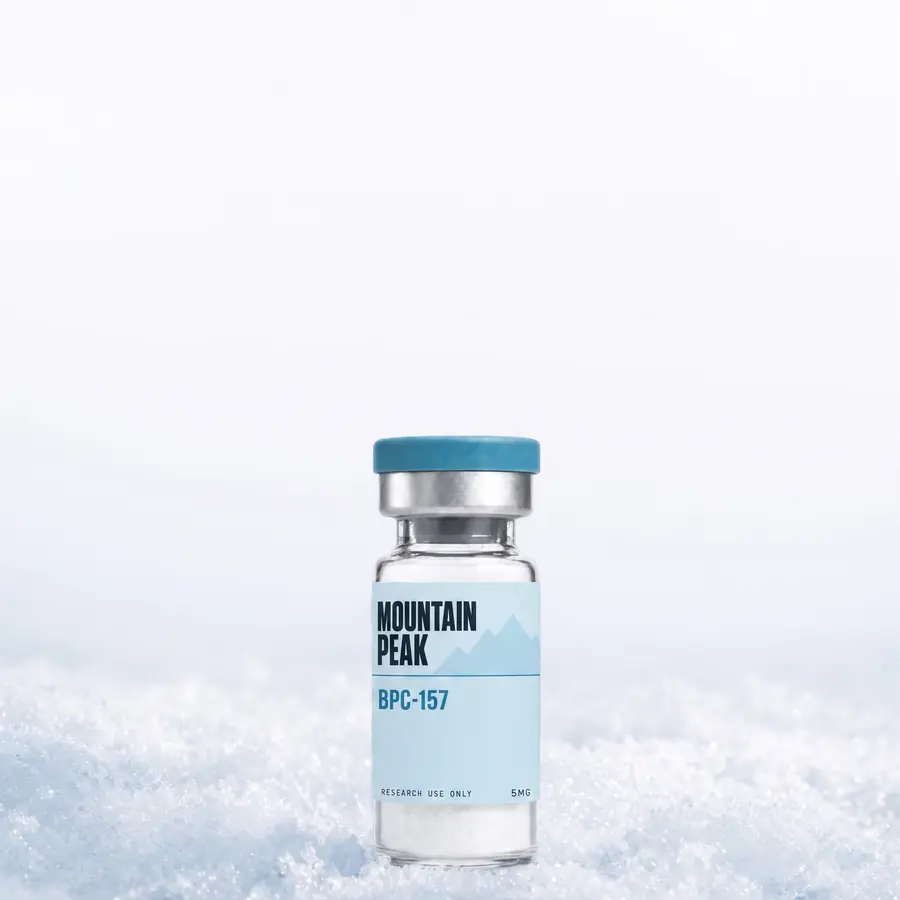 Vial standing in fresh snow